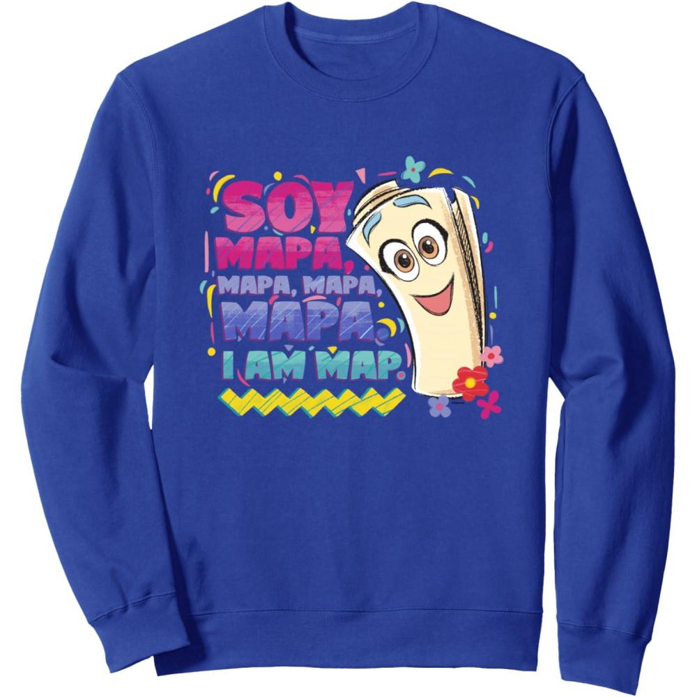 imageDora the Explorer Soy Mapa Mapa Mapa Colorful Sketch Logo SweatshirtRoyal Blue