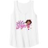 Dora the Explorer ¡Hola Amigas! Colorful Floral Chest Logo Tank Top(White)