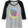 Dora the Explorer I’m Backpack Mo-Mo-Mochila! Chest Logo Raglan Baseball Tee(Black/Athletic Heather)