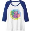 Dora the Explorer I’m Backpack Mo-Mo-Mochila! Chest Logo Raglan Baseball Tee(Royal Blue/White)