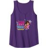 Dora the Explorer ¡Soy Dora! Floral Colorful Big Chest Logo Tank Top(Purple)
