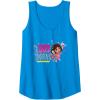 Dora the Explorer ¡Soy Dora! Floral Colorful Big Chest Logo Tank Top(Sapphire Blue)