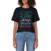 Dora the Explorer Adventure Awaits Floral Band Logo Women’s Crop Top(Black)