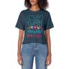 Dora the Explorer Adventure Awaits Floral Band Logo Women’s Crop Top(Dark Blue)