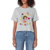 Dora the Explorer Birthday Balloon Logo Women’s Crop Top(Heather Grey)