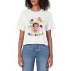 Dora the Explorer Birthday Balloon Logo Women’s Crop Top(White)