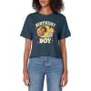 Dora the Explorer Birthday Boy Dora Boots Celebrating Logo Women’s Crop Top(Dark Blue)