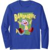 Dora the Explorer Cute Boots Bananarific Big Chest Logo Long Sleeve T-Shirt(Royal Blue)