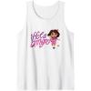 Dora the Explorer ¡Hola Amigas! Colorful Floral Chest Logo Tank Top(White)
