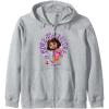 Dora the Explorer More To Explore Colorful Big Chest Logo Zip Hoodie(Heather Grey)