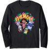 Dora the Explorer ¡Vamos! Group Shot Colourful Chest Logo Long Sleeve T-Shirt(Black)
