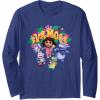 Dora the Explorer ¡Vamos! Group Shot Colourful Chest Logo Long Sleeve T-Shirt(Navy Blue)