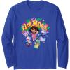 Dora the Explorer ¡Vamos! Group Shot Colourful Chest Logo Long Sleeve T-Shirt(Royal Blue)