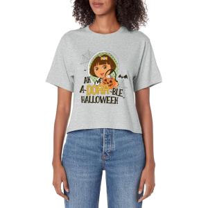 Dora the Explorer An A-Dora-Ble Halloween Women’s Crop Top(Heather Grey)