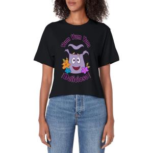 Dora the Explorer Backpack Yum Yum Delicioso Women’s Crop Top(Black)