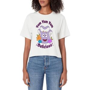 Dora the Explorer Backpack Yum Yum Delicioso Women’s Crop Top(White)