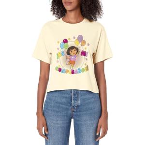 Dora the Explorer Birthday Balloon Logo Women’s Crop Top(Beige)