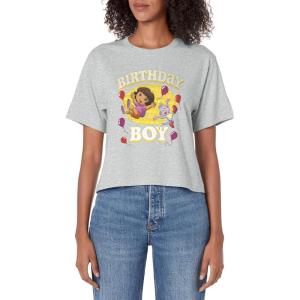 Dora the Explorer Birthday Boy Dora Boots Celebrating Logo Women’s Crop Top(Heather Grey)