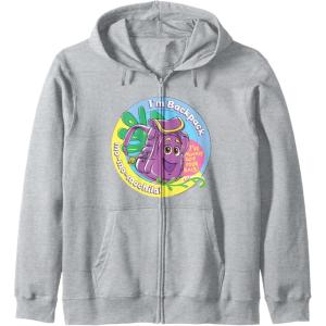 Dora the Explorer I’m Backpack Mo-Mo-Mochila! Chest Logo Zip Hoodie(Heather Grey)