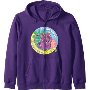 Dora the Explorer I’m Backpack Mo-Mo-Mochila! Chest Logo Zip Hoodie(Purple)