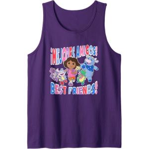 Dora the Explorer ¡Mejores Amigos! Best Friends Chest Logo Tank Top(Purple)