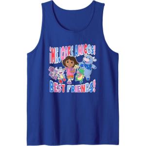 Dora the Explorer ¡Mejores Amigos! Best Friends Chest Logo Tank Top(Royal Blue)