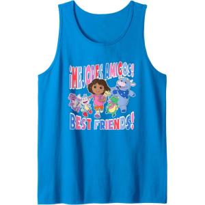 Dora the Explorer ¡Mejores Amigos! Best Friends Chest Logo Tank Top(Sapphire Blue)