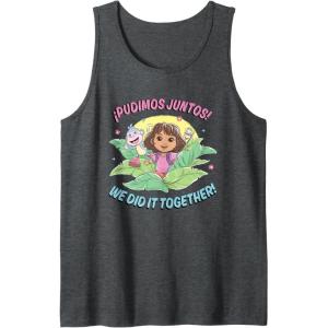 Dora the Explorer ¡Pudimos Juntos! We Did It Together! Logo Tank Top(Dark Heather Grey)