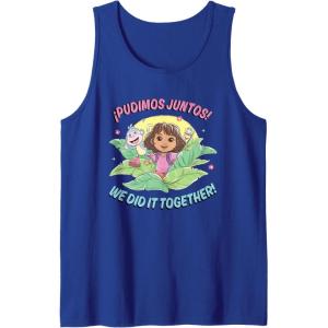 Dora the Explorer ¡Pudimos Juntos! We Did It Together! Logo Tank Top(Royal Blue)