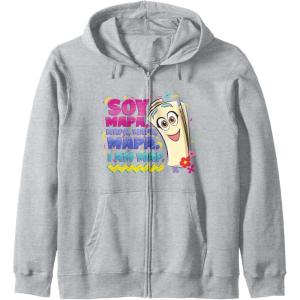 Dora the Explorer Soy Mapa Mapa Mapa Colorful Sketch Logo Zip Hoodie(Heather Grey)