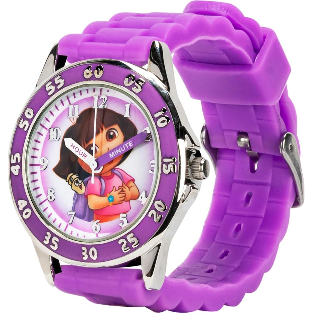 image:imageAccutime Dora the Explorer by Nickelodeon Analog Quartz Watch for Kids Purple TimeTeaching Watch with EasyRead Dial