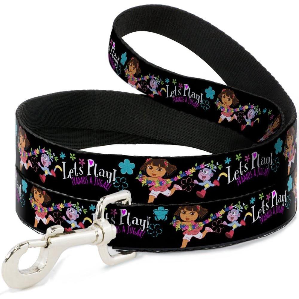 image:imageDog Leash Dora Boots Pose Floral Lets Play Vamos A Jugar Black 4 Feet Long 10 Inch Wide4 Feet Long 1 Wide