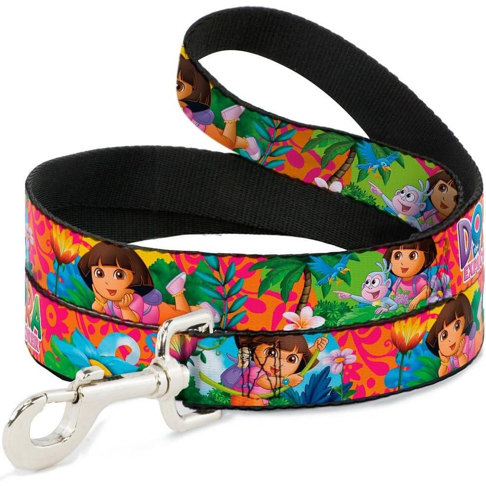 image:imageDog Leash Dora The Explorer Dora Poses Floral Collage Orange Pink 4 Feet Long 15 Inch Wide6 Feet Long  1 Wide