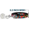 Dog Leash Dora The Explorer Dora Poses Floral Collage Orange Pink 4 Feet Long 1.5 Inch Wide(6 Feet Long – 1/2″ Wide)