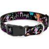 Buckle-Down “Dora & Boots Pose/Floral LET’S PLAY!/VAMOS A JUGAR! Black/White/Multicolor” Plastic Clip Collar, 1/2″ x 6-9″/Small(1/2″ Wide – Fits 6-9″ Neck – Small)