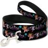 Dog Leash Dora Boots Pose Floral Lets Play Vamos A Jugar Black 4 Feet Long 1.0 Inch Wide(6 Feet Long – 1/2″ Wide)