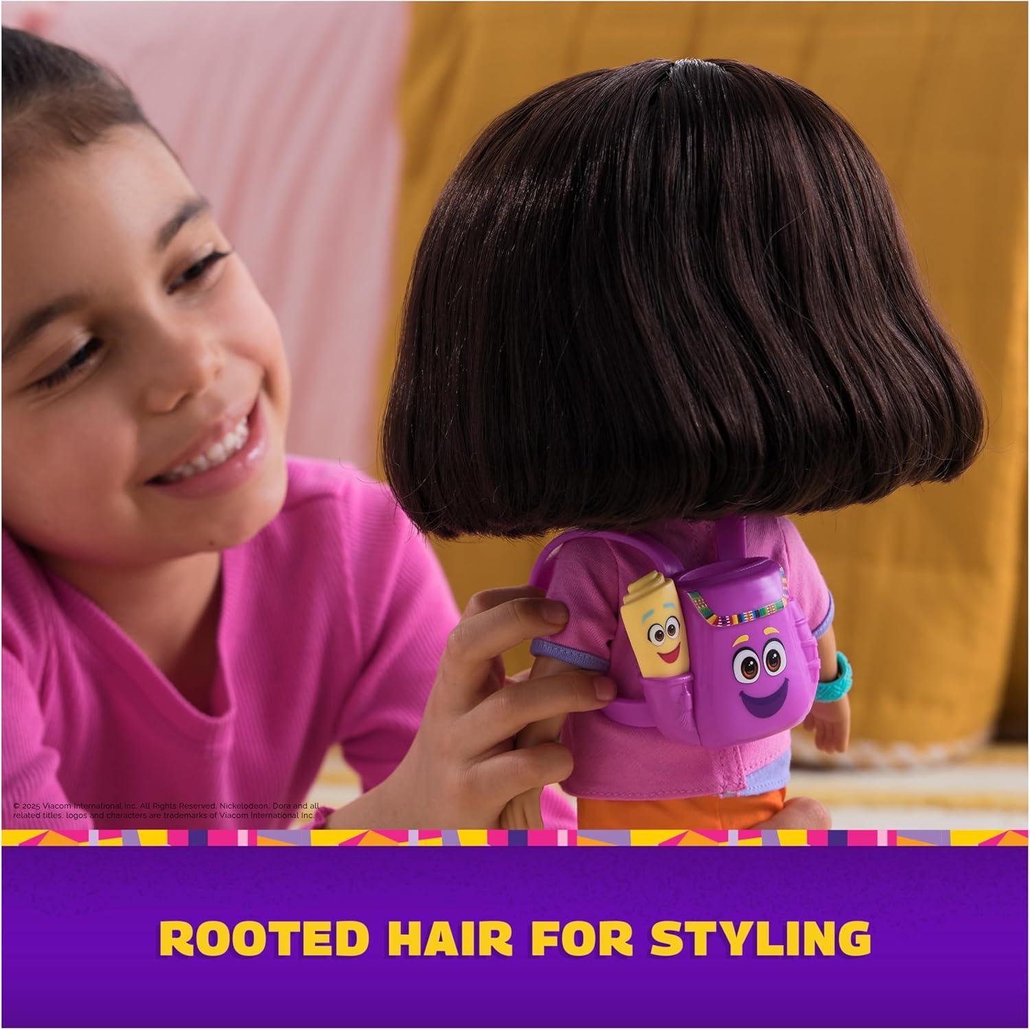 image:imageDora Sing amp Explore Dora Doll with Music Sound Effects Bilingual Phrases Doll Clothes amp Accessories Kids Toys for Girls amp Boys Ages 3 and Up