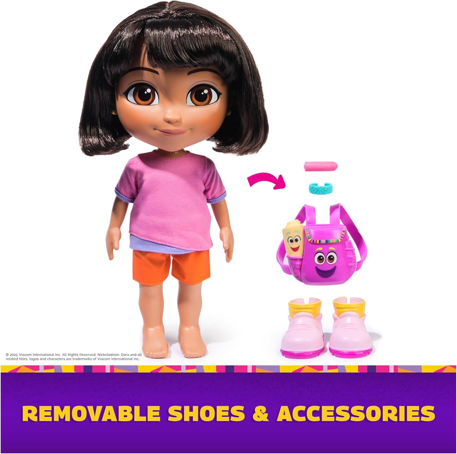 image:imageDora Sing amp Explore Dora Doll with Music Sound Effects Bilingual Phrases Doll Clothes amp Accessories Kids Toys for Girls amp Boys Ages 3 and Up