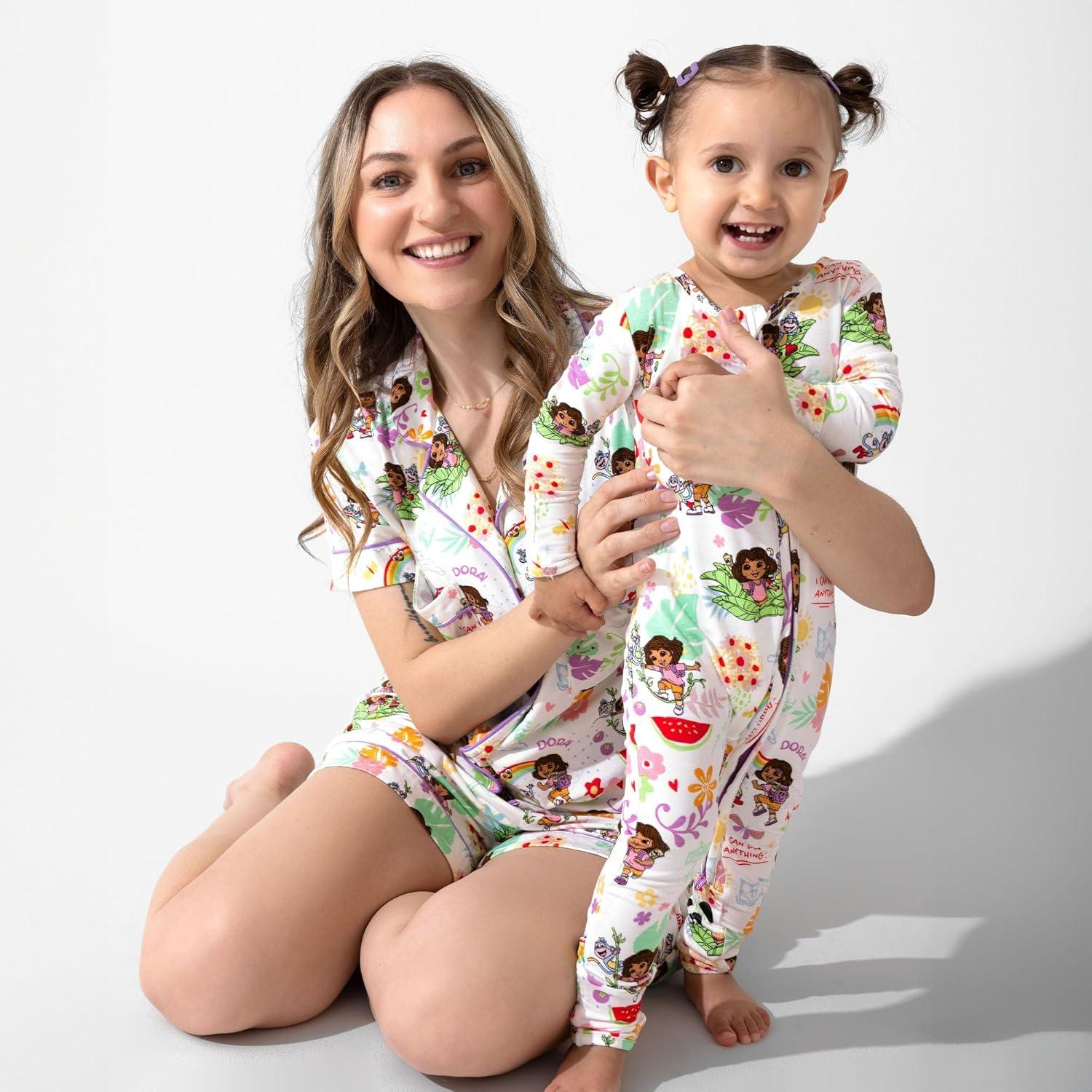image:imageBellabu Bear Dora Pajama Short Set for Women Matching Family Pajamas Rayon from BambooTropical Dreams