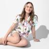 Bellabu Bear Dora Pajama Short Set for Women, Matching Family Pajamas, Rayon from Bamboo(Tropical Dreams)
