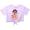 DORA girls Dora the Explorer Girls’ 2-piece Tie Front T-shirt & Shorts Set |Toddler(Lavender)