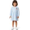 Dora Girls Dora The Explorer Girls’ Puff Ink Long Sleeve Front & Back Toddler Dress(Pale Blue)