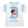 Dora Girls Dora The Explorer Girls’ Embroidered Adventure Graphic Fashion Ringer T-Shirt | Toddler(White/Blue)